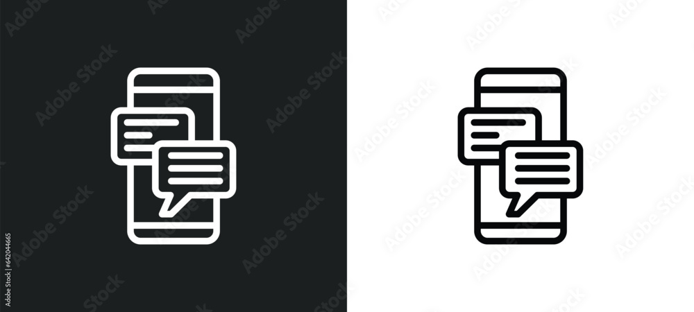 Poster chatting icon isolated in white and black colors. chatting outline vector icon from communication co