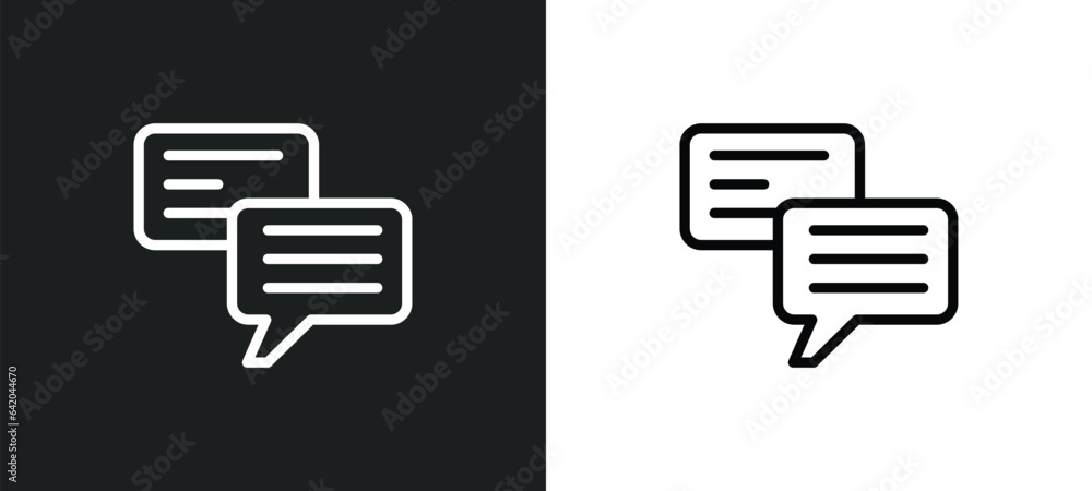Poster chat bubble icon isolated in white and black colors. chat bubble outline vector icon from communicat