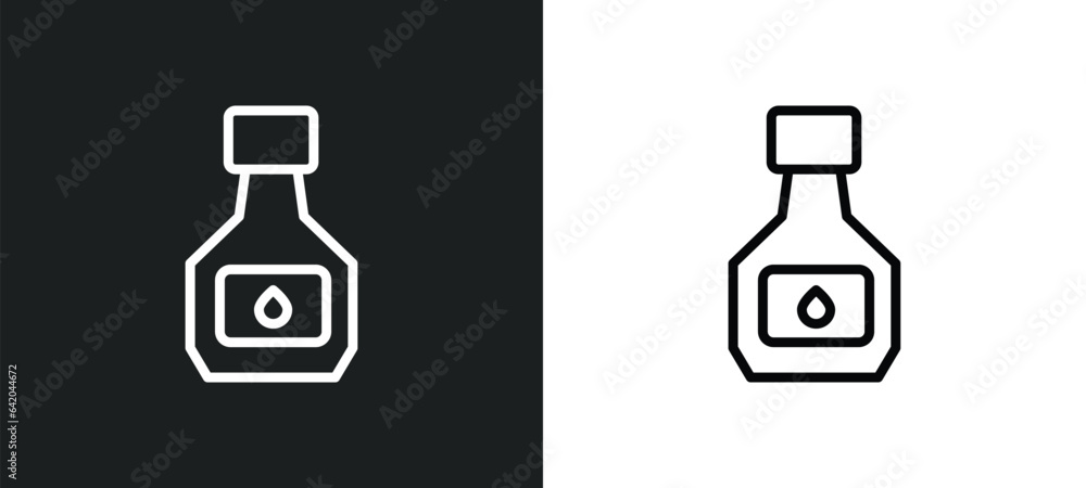 Aufkleber ink bottle icon isolated in white and black colors. ink bottle outline vector icon from communicatio