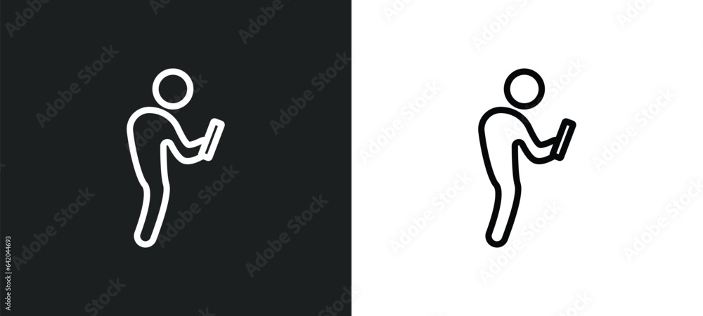 Poster woman file icon isolated in white and black colors. woman file outline vector icon from communicatio
