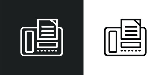 fax icon isolated in white and black colors. fax outline vector icon from communication collection for web, mobile apps and ui.