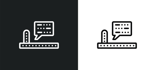 morse code icon isolated in white and black colors. morse code outline vector icon from communication collection for web, mobile apps and ui. - obrazy, fototapety, plakaty