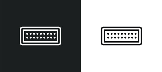 braille icon isolated in white and black colors. braille outline vector icon from communication collection for web, mobile apps and ui.