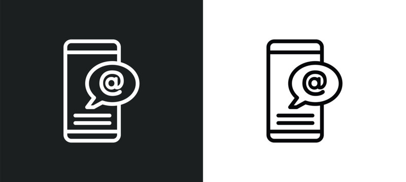arroba icon isolated in white and black colors. arroba outline vector icon from communication collection for web, mobile apps and ui.