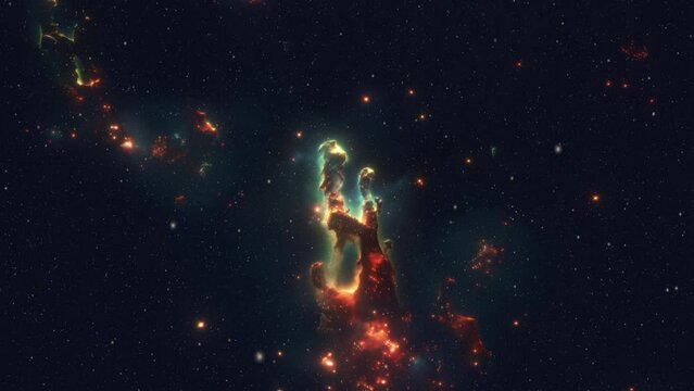 Pillars of creation in deep space.