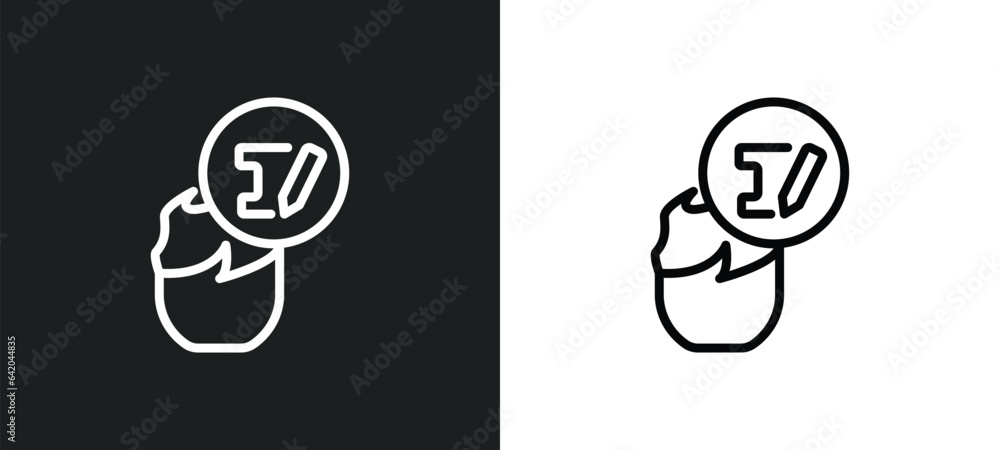 Poster sketching icon isolated in white and black colors. sketching outline vector icon from creative poces
