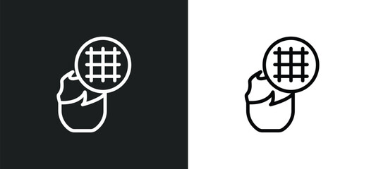 grid icon isolated in white and black colors. grid outline vector icon from creative pocess collection for web, mobile apps and ui.