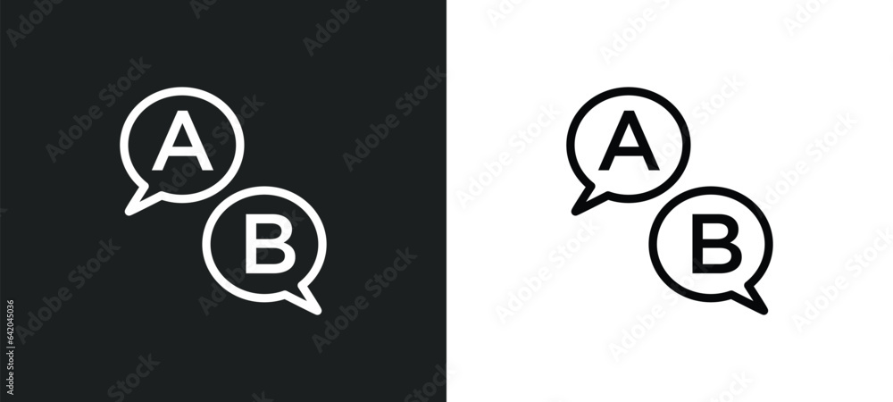 Poster ask icon isolated in white and black colors. ask outline vector icon from e learning and education c