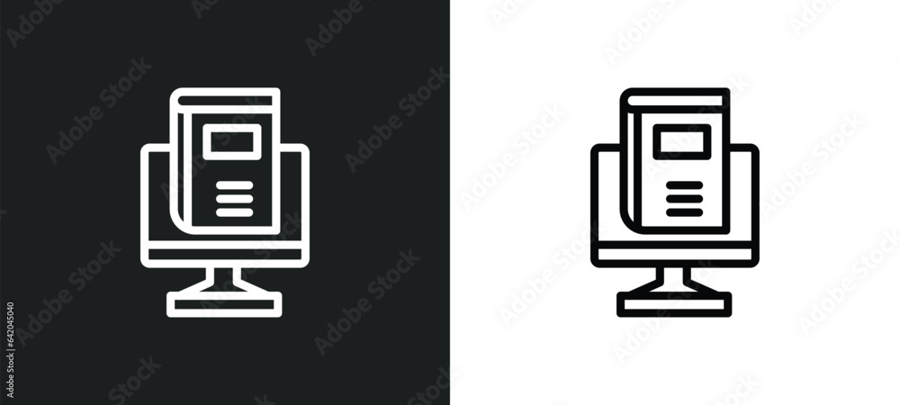 Poster blended learning icon isolated in white and black colors. blended learning outline vector icon from 