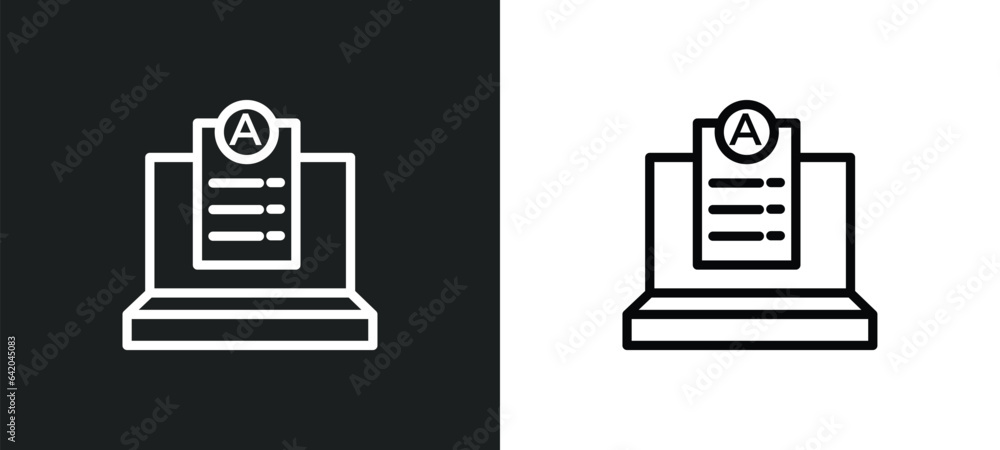 Poster homework icon isolated in white and black colors. homework outline vector icon from e learning and e