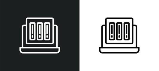online library icon isolated in white and black colors. online library outline vector icon from e learning and education collection for web, mobile apps and ui.