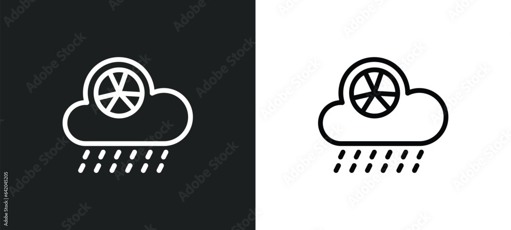 Poster acid rain icon isolated in white and black colors. acid rain outline vector icon from ecology and en