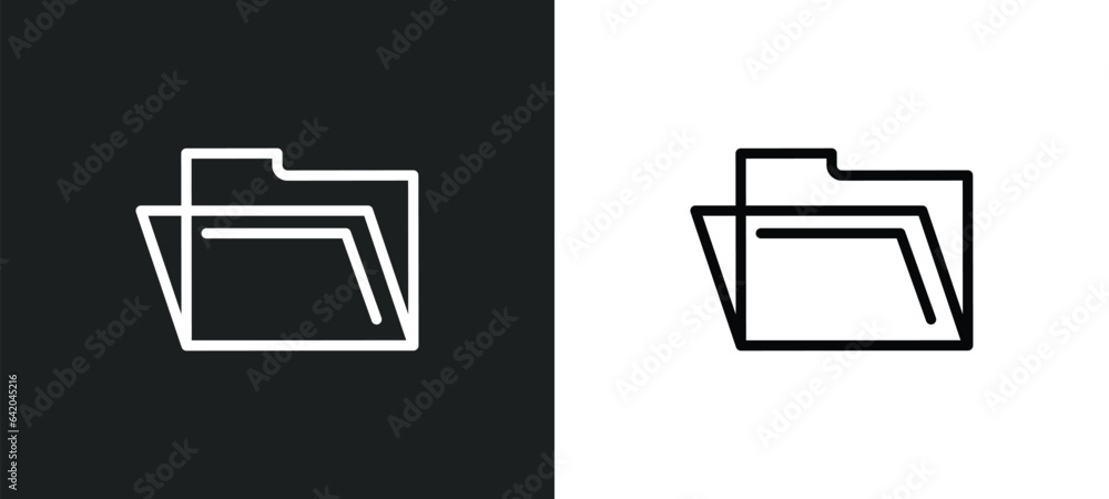 Aufkleber open file icon isolated in white and black colors. open file outline vector icon from education coll