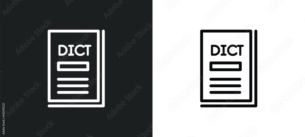 Wall mural 3d dictionary icon isolated in white and black colors. 3d dictionary outline vector icon from educat - Wall murals
