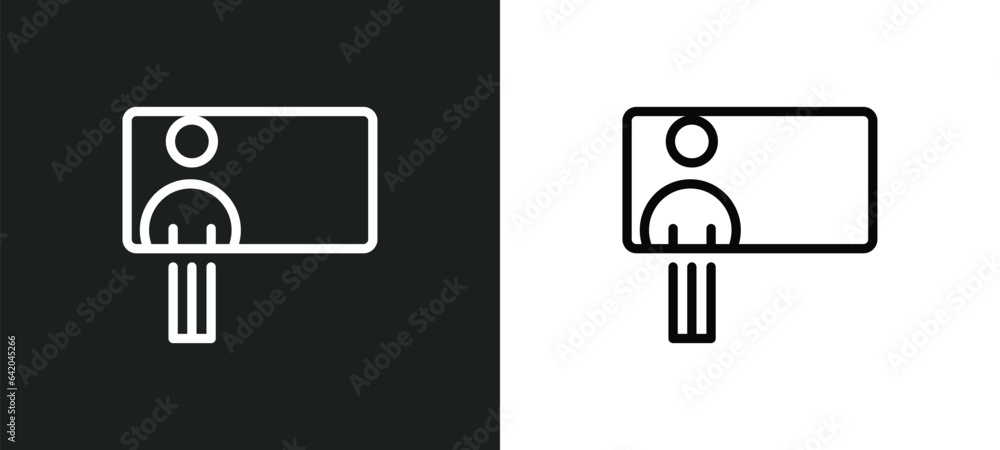 Poster teacher giving lecture icon isolated in white and black colors. teacher giving lecture outline vecto