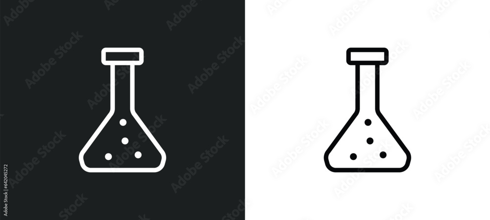 Poster florence flask icon isolated in white and black colors. florence flask outline vector icon from educ