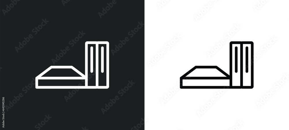 Poster stack of books icon isolated in white and black colors. stack of books outline vector icon from educ