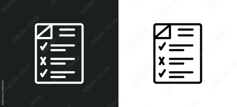 Poster final test icon isolated in white and black colors. final test outline vector icon from education co