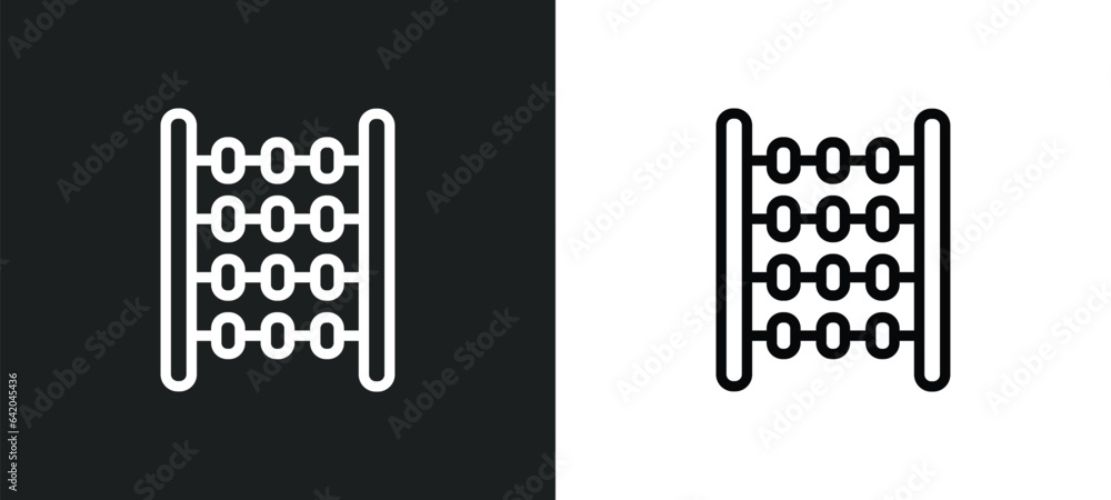 Poster abcus icon isolated in white and black colors. abcus outline vector icon from education collection f