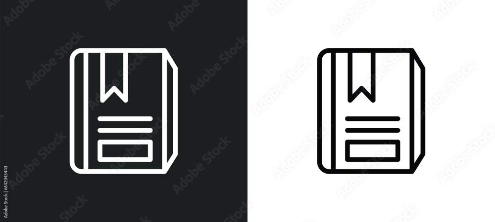 Poster closed book with marker icon isolated in white and black colors. closed book with marker outline vec