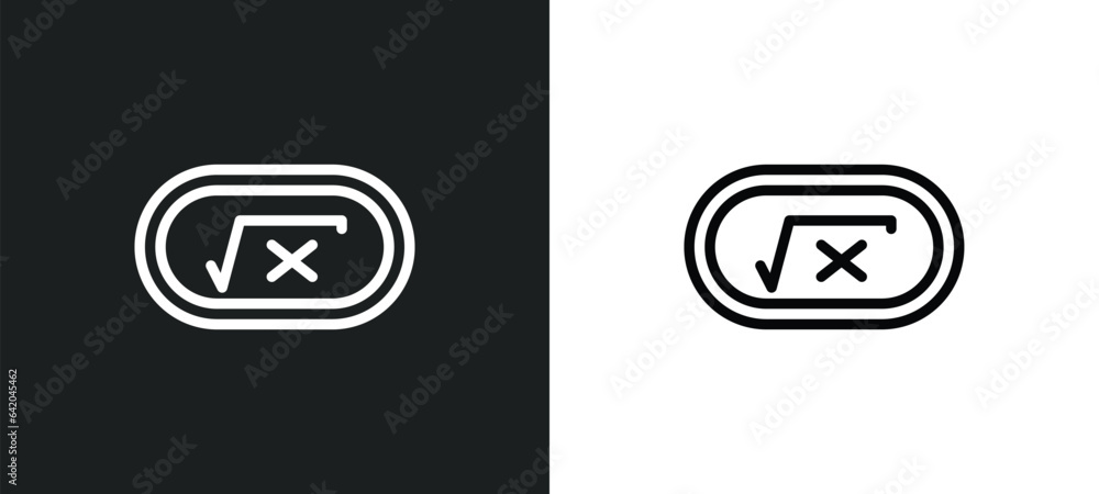 Poster square root icon isolated in white and black colors. square root outline vector icon from education 