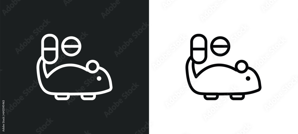 Poster experimentation icon isolated in white and black colors. experimentation outline vector icon from ed