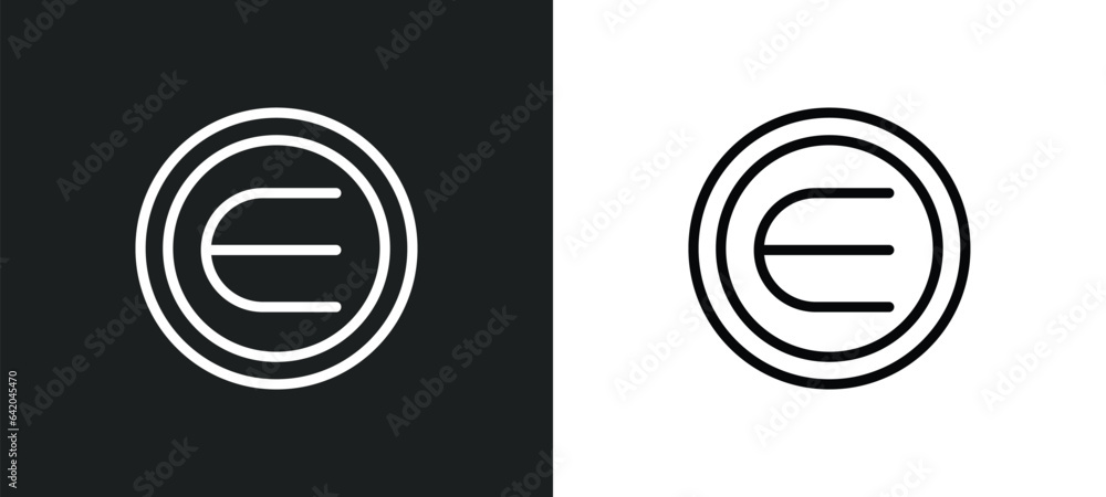 Aufkleber is an element of icon isolated in white and black colors. is an element of outline vector icon from 