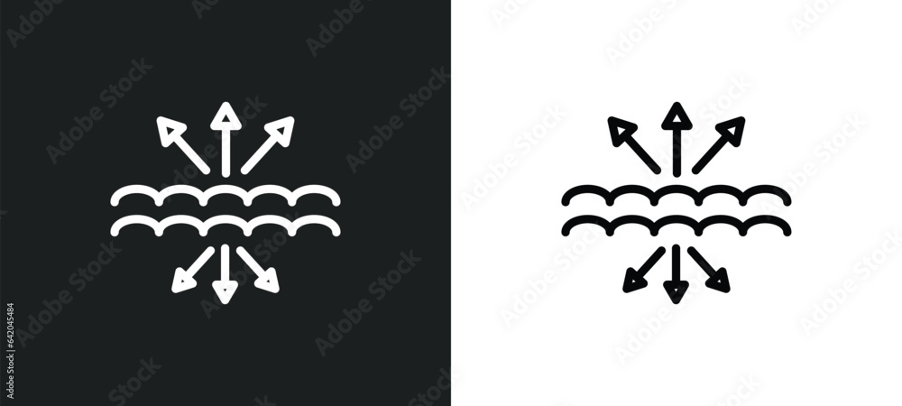 Poster archimedes principle icon isolated in white and black colors. archimedes principle outline vector ic