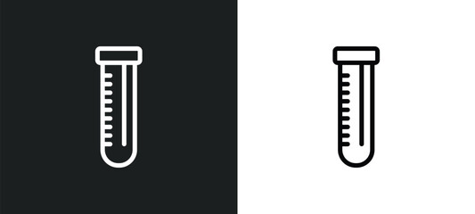 chemical test tube icon isolated in white and black colors. chemical test tube outline vector icon from education collection for web, mobile apps and ui.