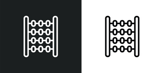 abcus icon isolated in white and black colors. abcus outline vector icon from education collection for web, mobile apps and ui.