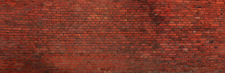 Red brick wall as background, banner design