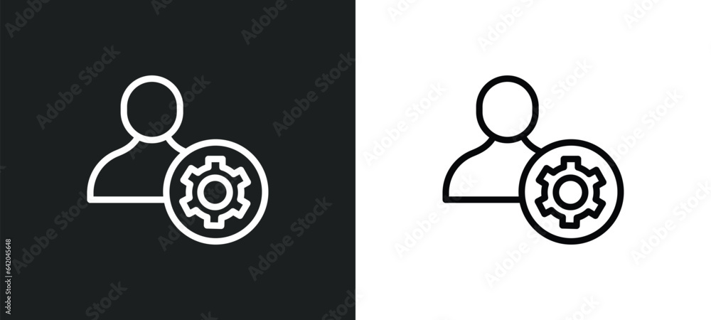 Poster users tings icon isolated in white and black colors. users tings outline vector icon from education 