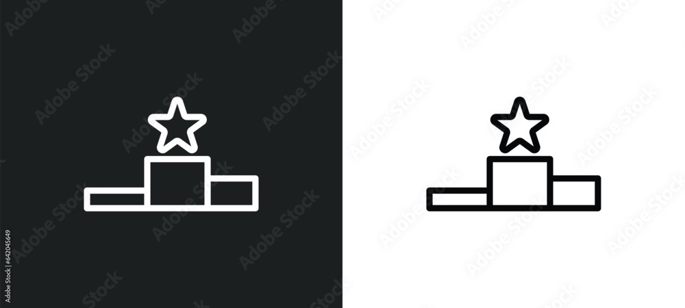 Poster steps to complete icon isolated in white and black colors. steps to complete outline vector icon fro