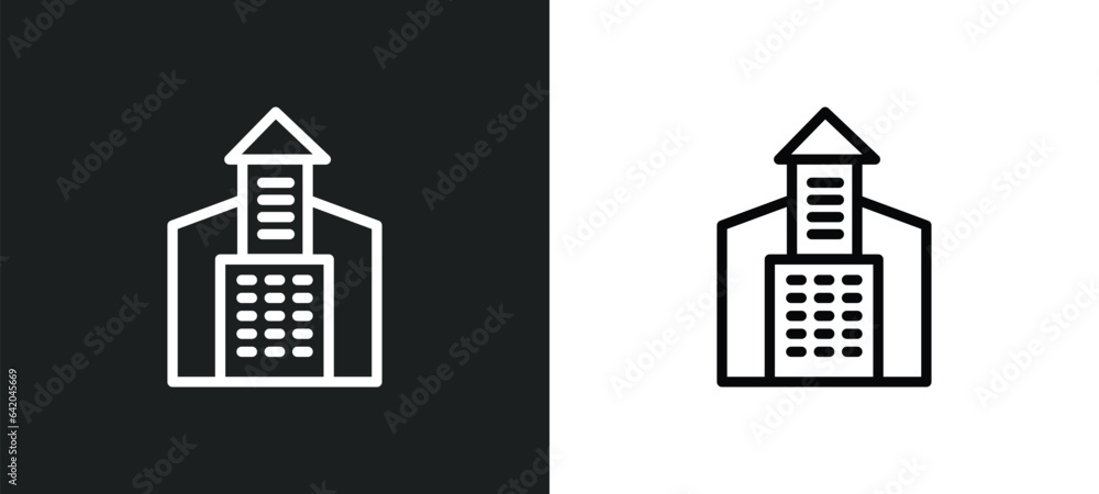Poster university icon isolated in white and black colors. university outline vector icon from education co