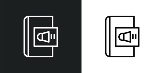 audio book icon isolated in white and black colors. audio book outline vector icon from education collection for web, mobile apps and ui.
