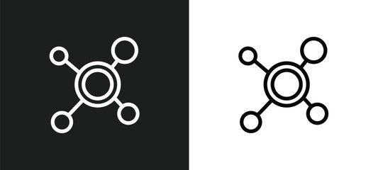 Fototapeta na wymiar virus icon isolated in white and black colors. virus outline vector icon from education collection for web, mobile apps and ui.