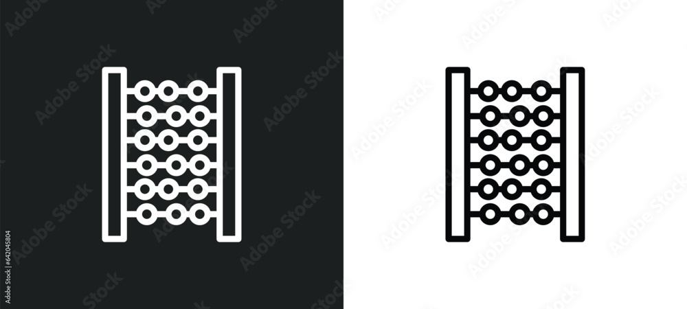 Poster abacus icon isolated in white and black colors. abacus outline vector icon from education collection