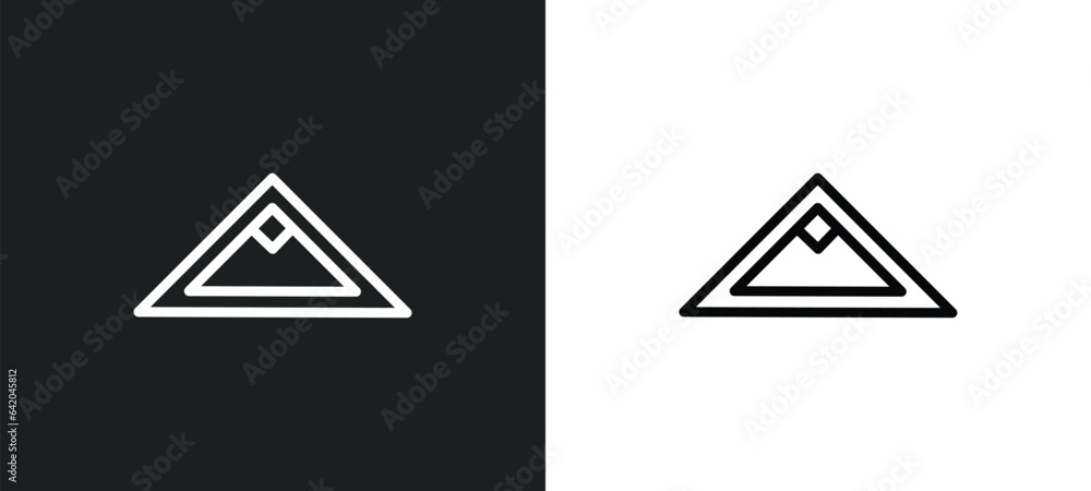 Aufkleber right triangle icon isolated in white and black colors. right triangle outline vector icon from educ