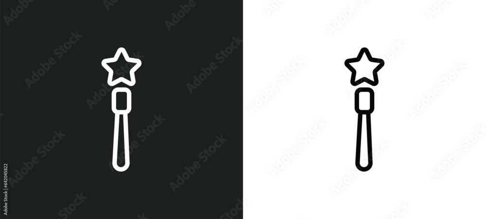 Poster magic icon isolated in white and black colors. magic outline vector icon from magic collection for w