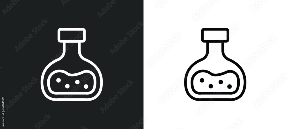 Aufkleber potion icon isolated in white and black colors. potion outline vector icon from magic collection for