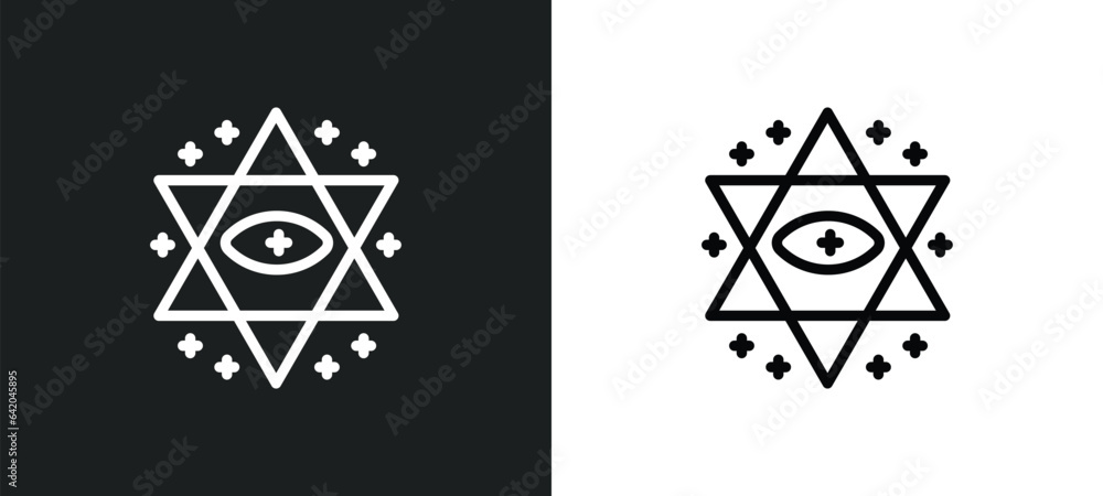 Poster esoteric icon isolated in white and black colors. esoteric outline vector icon from magic collection