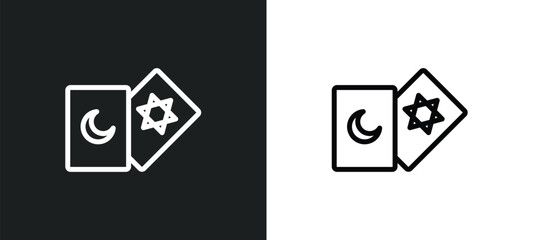 tarot icon isolated in white and black colors. tarot outline vector icon from magic collection for web, mobile apps and ui.