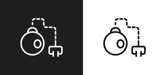 fetters icon isolated in white and black colors. fetters outline vector icon from magic collection for web, mobile apps and ui.