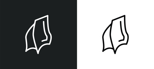 handkerchief icon isolated in white and black colors. handkerchief outline vector icon from magic collection for web, mobile apps and ui.