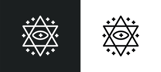 esoteric icon isolated in white and black colors. esoteric outline vector icon from magic collection for web, mobile apps and ui.