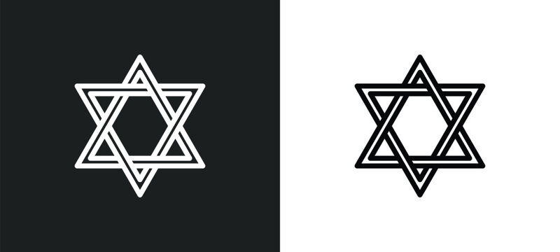 jewish icon isolated in white and black colors. jewish outline vector icon from magic collection for web, mobile apps and ui.