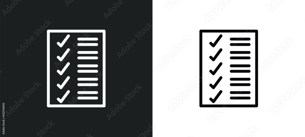 Poster checklist icon isolated in white and black colors. checklist outline vector icon from marketing coll