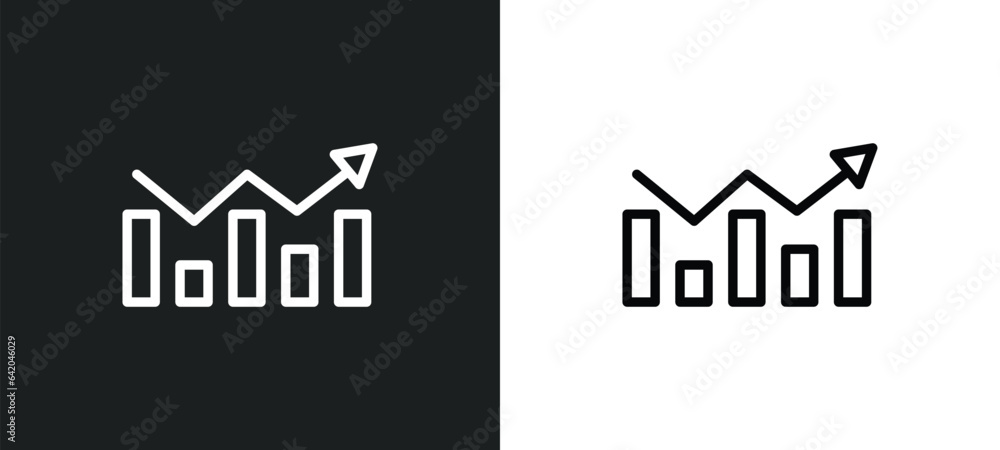 Aufkleber marketing graph icon isolated in white and black colors. marketing graph outline vector icon from ma