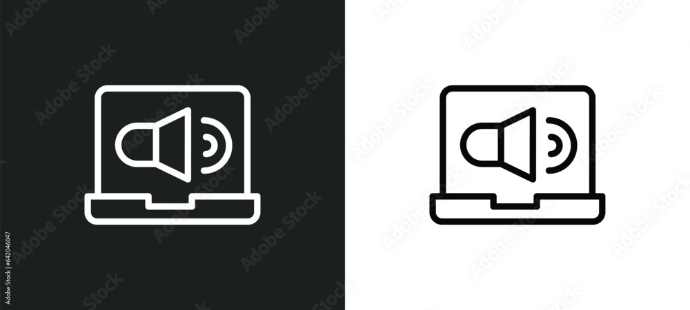 Poster promoting icon isolated in white and black colors. promoting outline vector icon from marketing coll