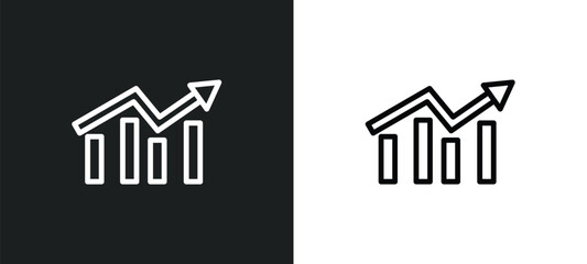 trend icon isolated in white and black colors. trend outline vector icon from marketing collection for web, mobile apps and ui.